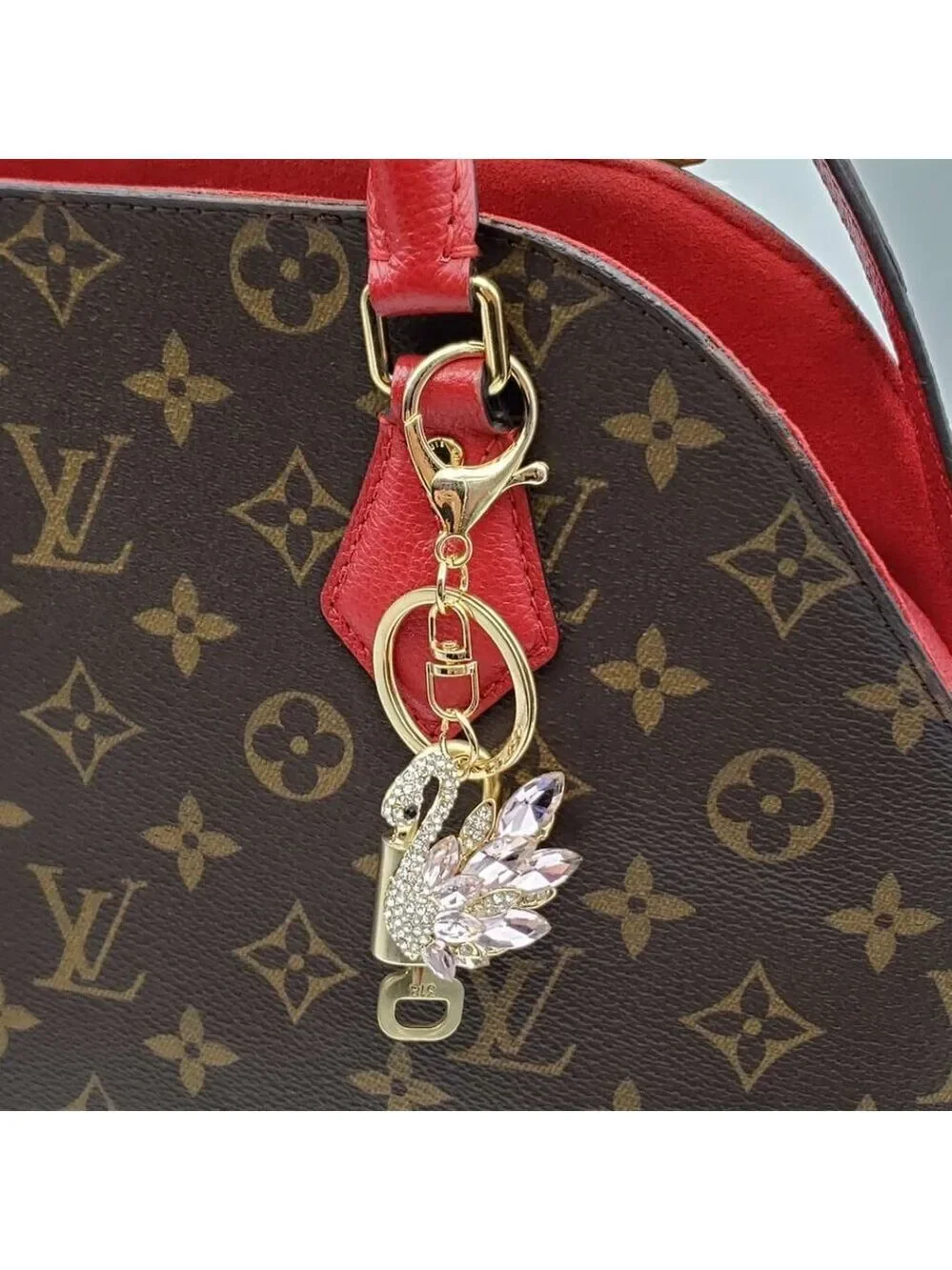 Louis Vuitton Gold Padlock 🔑 Authentic LV Unbranded Swan Keychain Bag Charm